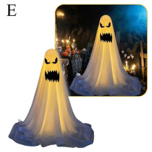 (E) Festival Lighted Ghost Sculpture Light Up Ghost Decor Garden Patio Yard Decor