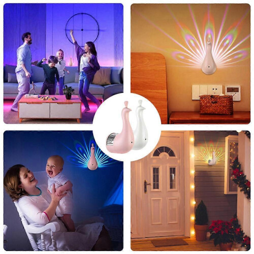 (White) LED Night Light, Peacock Wall Light, Originality Modern Decorative 1