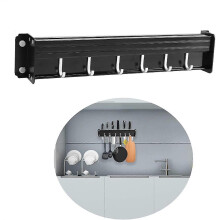 Removable Hooks Hanging Kitchen Utensils Wall Mounted Pot Shelf Kitchen Bar Wall