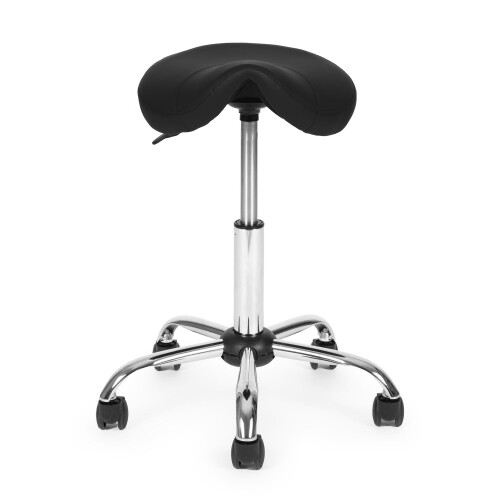 Adjustable Swivel Saddle Stool - Black, Medical Use 1