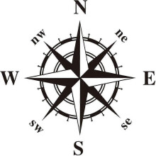 Compass Removable Wall Stickers Decals Decors for Car Boat Living Room Bedroom Decor A