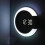 Led Wall Clock, Creative Remote Control, Digital Clock, Hollow Mirror, Temperature Alarm, 7 Colors C 1