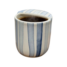 Tasse à café en céramique avec motif rayé et-tasse rayée bleue