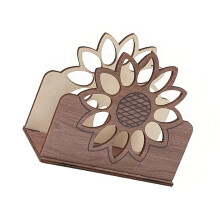 Handcrafted Sunflower Themed Wood Napkin Dispenser Paper Towel
