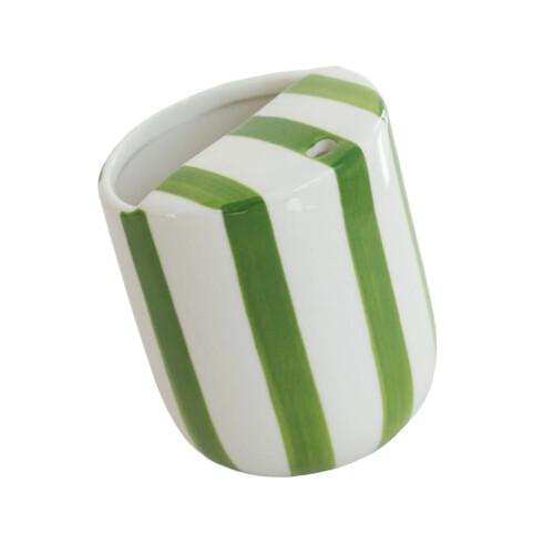Künstlerisch gestreifte Keramik-Kaffeetasse,-Grün gestreift