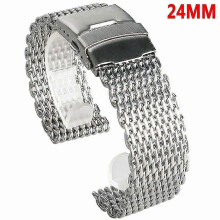(24mm) Stainless Steel Shark Mesh Watch Band Strap Accessories 18 20 22 24mm Bracelet Cy) Y