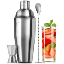 24oz Cocktail Shaker Set - Stainless Steel Drink Mixer Set with Jigger & Cocktail Spoon