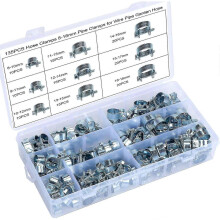 135 Pack Hose Clamps, Zinc Plated, 8-18mm H