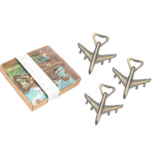 Pack Of 12 Airplane Bottle Opener Gift Box Air Plane Travel Beer-hs