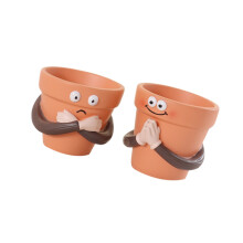 Creative Resin Prayer Hand Flower Pots Funny Face Plant