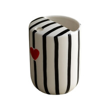 Multipurpose Striped Ceramic Mug With Sip Hole For-love stripes