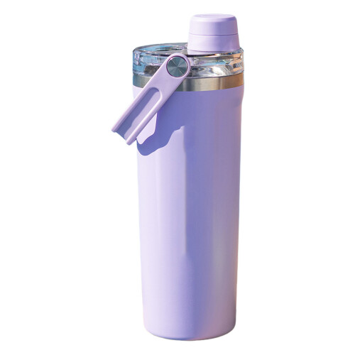 Robuste 800-ml-Thermowasserflasche mit praktischem Griff-Lila