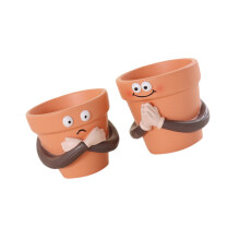 Resins Prayer Position Flower Pots With Delightful Expressions