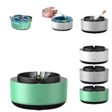 (Green) Air Purifier Intelligent Ashtray Smokeless Ashtray For Workplace Car Outdoor A
