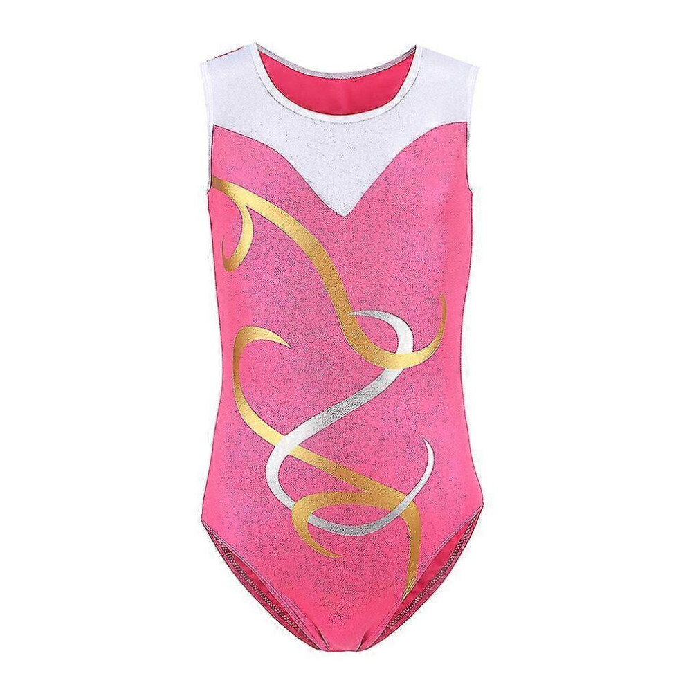 (11-12Y, Pink) Girls' Sleeveless Dancewear Gymnastics Leotard Ballet Leotards-image
