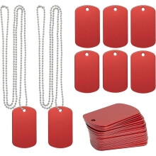 Aluminum Blank Tags Stamping Blanks Dog Metal Tags Engraving Blanks with Necklace Chain Y