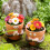 Pots en forme de main de prière avec visages amusants, Pots de 7