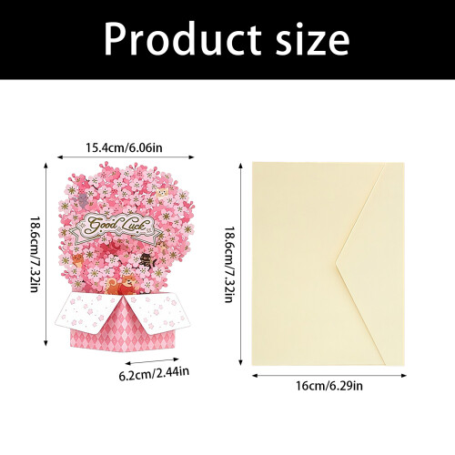 Delicate Handmade Cherries Blossoms Popup Card For Creative Gift 2