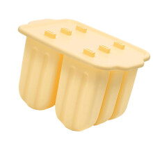Silikon-Eisformen mit 6 Mulden, Eis am Stiel-Formen zum-Gelb