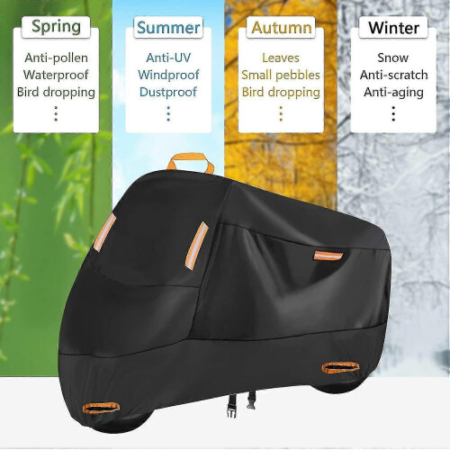 Waterproof Motorcycle Cover, Black, 200 * 90 * 100 Cm 2