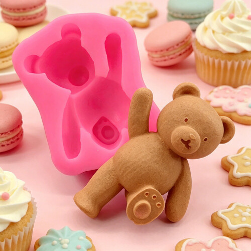 Silicone Bear Cake Molds For Baking Chocolate Candy Jellies With 1