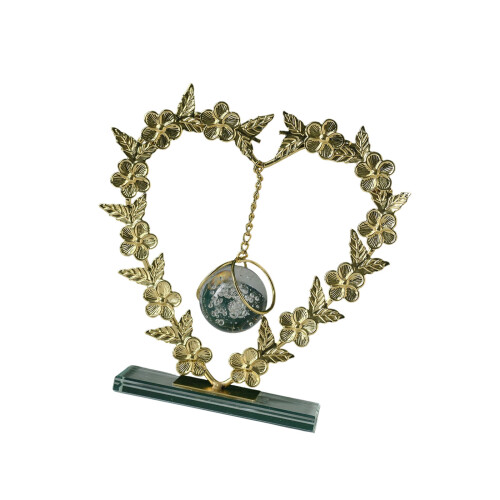Hanging Crystal Ball with Metal Wreath Stand Base for-E