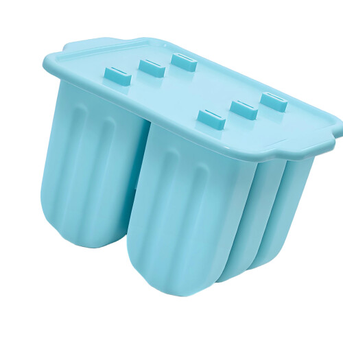 Silikon-Eis am Stiel-Formen, 6 Mulden, Eisherstellungsform-Blau