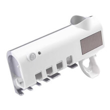 Toothbrush Holder And Automatic Toothpaste Squeezer For-White
