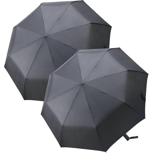 2 Pack Compact Travel Small Umbrella Windproof Collapsible Auto Open & Close Folding Mini Umbrella Y