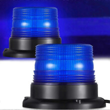 Magnetic Base 24 LED Blue Emergency Strobe Light Car Police Roof Flashing Warning Light 12V/24V Vehicle Safety Beacon Lamp