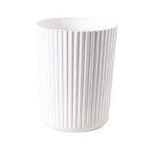 Striped Pattern Plastic Garbage Can For Cabin Studio-White