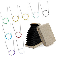 Stainless Steel Circular Needle With Cable-Khaki 100cm
