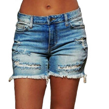 Holes Style Women Ripped Jeans Shorts High Stretchy Hem Short for Womens Shorts XL,dark blue