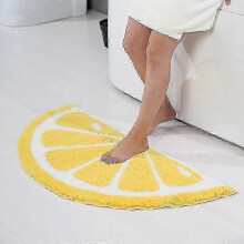 Rainbow/Lemon Rug Carpet Water Absorption Non-Slip Bedroom Bathroom Door Mat (Lemon S) - 49*83cm
