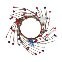 Handcrafted Simulated Berries Sprigs Patriotic-star garland