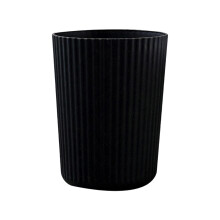 Modern Striped Waste Bin Bedroom Living Room Dorm Office-Black