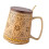 Große Keramikbecher im klassischen Stil mit-Löffel mit Deckel 1
