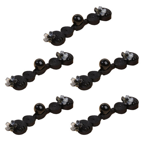 Fashionable DIY Sewing Button Featuring Elegant Qipao-Black