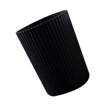 Striped Pattern Plastic Garbage Can For Cabin Studio-Black