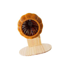 Bird Nest Handmade Woven Rattans Bird House Flat Base-brown