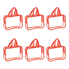 Sacs organisateurs de jouets en PVC transparent, 6 pièces,-Rouge