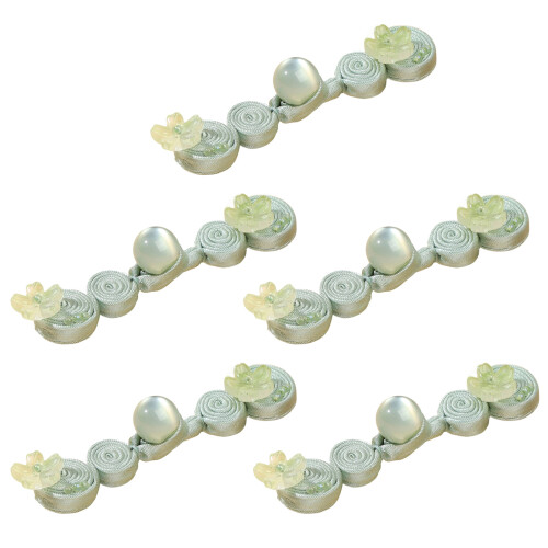 Delicate Chinese Traditional Button With Floral-light green
