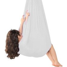 Rede terapêutica SensorySwing, para uso interno e externo, em cores neutras, dupla camada de algodão, design ergonômico para autismo, TDAH e