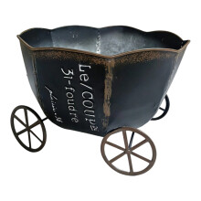 Garden Flower Planter Iron Art Garden Decoration for-Black