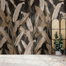 Superfresco Easy Banana Leaf Black Print To Order 3m x 2.8m Mural | Wallpaper Roll