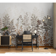 Superfresco Easy Leaf Silhouette Rust Print To Order 3m x 2.8m Mural | Wallpaper Roll