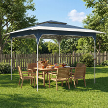 Outsunny 3.5 x 3.5 m Pop Up Gazebo, UPF50+ One-Push Party Tent, Blue