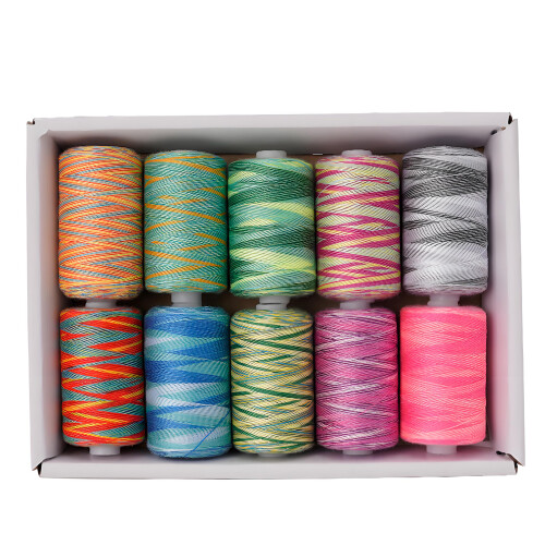 8 leuchtende Farben Polyester-Stickgarn mit weicher, glatter-5