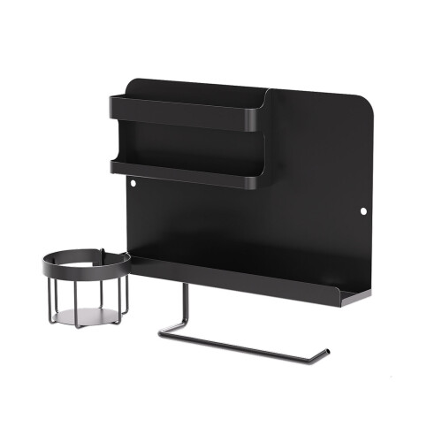Moderner Nachttisch-Regalständer mit Belüftungsdesign-Schwarz