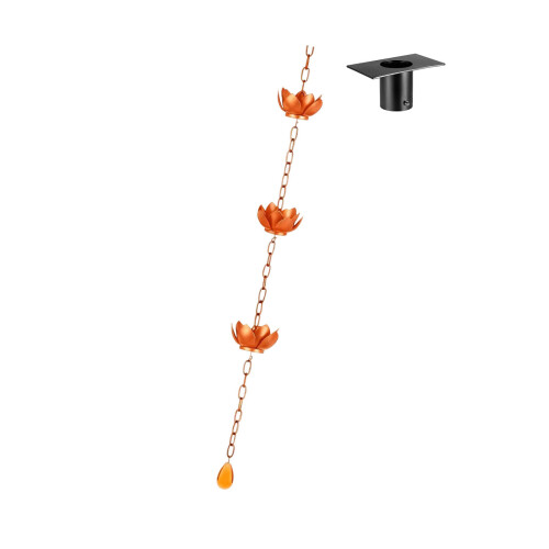 Unique Flower Designed Rain Chain Enhances Your Garden-copper